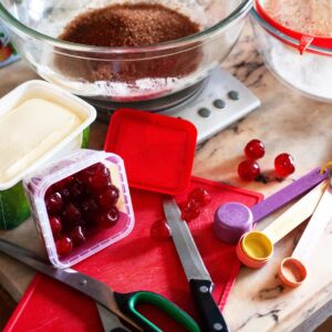 Christmas vegan baking preparation, equipment and ingredients